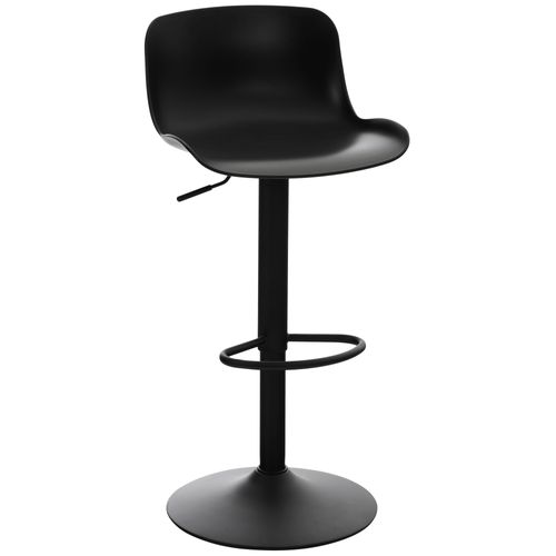 Tabouret De Bar X1 Hauteur Réglable Et Siège Pivotant Avec Siège En Plastique Noir Métal Noir 10_