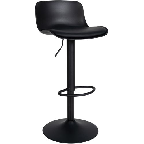 Tabouret De Bar X1 Hauteur Réglable Et Siège Pivotant Avec Siège En Plastique Noir Métal Noir 10_0
