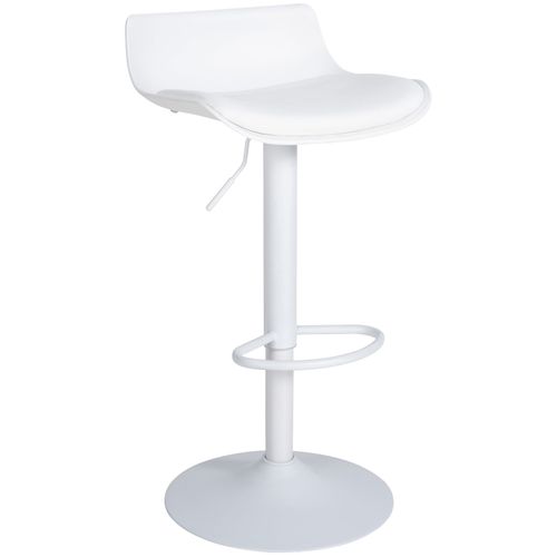 Tabouret De Bar X1 Avec Repose-pieds Hauteur Réglable Desing Moderne En Pvc Blanc Et Métal Blanc 1