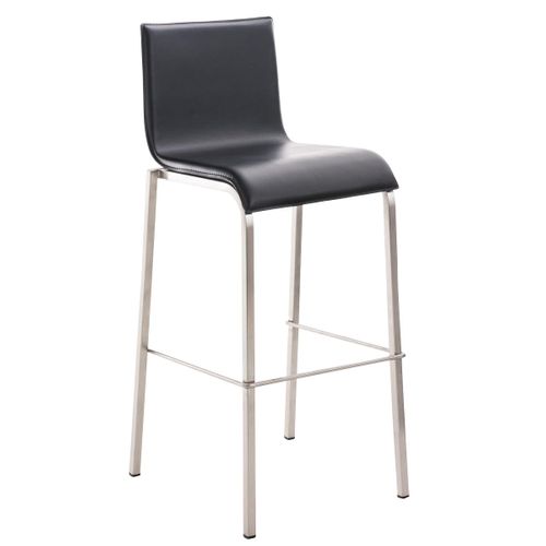 Tabouret De Bar X1 Cadre En Acier Inoxydable Et Siège En Pvc Noir 10_0004538