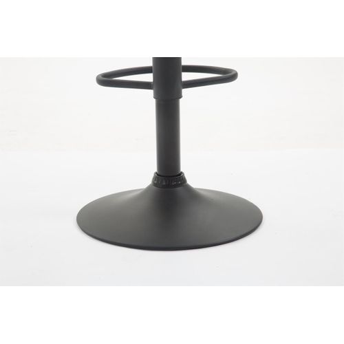 Tabouret De Bar X1 Repose-pieds En Forme D'arc En Métal Noir Assise En Pvc Blanc 10_0004545