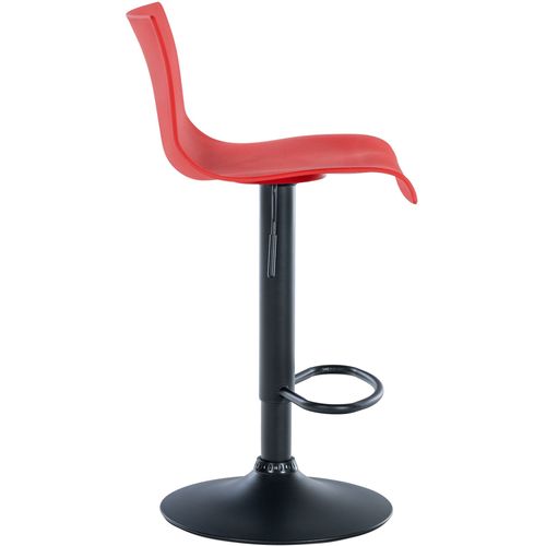 Tabouret De Bar X1 Design Simple Avec Repose-pieds En Plastique Rouge Pieds En Métal Noir 10_00045