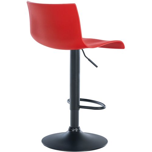 Tabouret De Bar X1 Design Simple Avec Repose-pieds En Plastique Rouge Pieds En Métal Noir 10_00045
