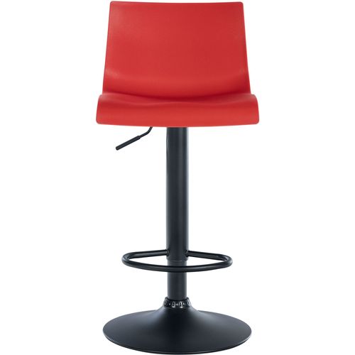 Tabouret De Bar X1 Design Simple Avec Repose-pieds En Plastique Rouge Pieds En Métal Noir 10_00045