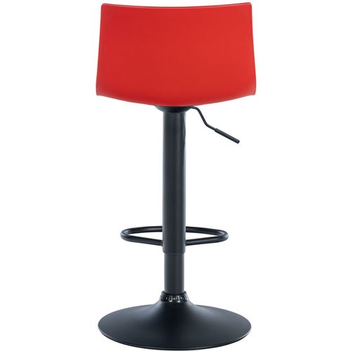 Tabouret De Bar X1 Design Simple Avec Repose-pieds En Plastique Rouge Pieds En Métal Noir 10_00045