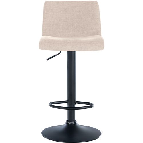 Tabouret De Bar X1 Design Simple Avec Repose-pieds En Tissu Crème Pieds En Métal Noir 10_0004556