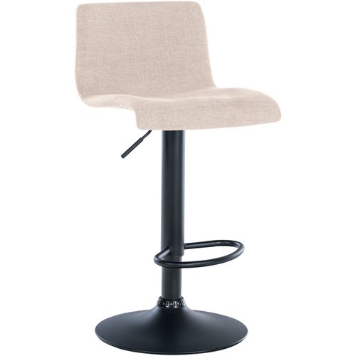 Tabouret De Bar X1 Design Simple Avec Repose-pieds En Tissu Crème Pieds En Métal Noir 10_0004556
