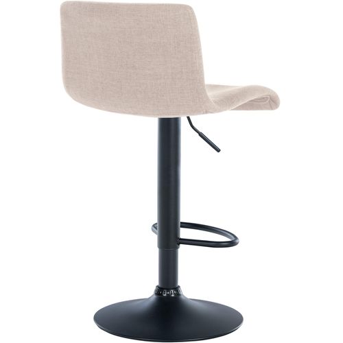 Tabouret De Bar X1 Design Simple Avec Repose-pieds En Tissu Crème Pieds En Métal Noir 10_0004556