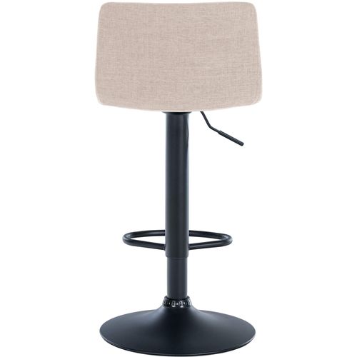 Tabouret De Bar X1 Design Simple Avec Repose-pieds En Tissu Crème Pieds En Métal Noir 10_0004556