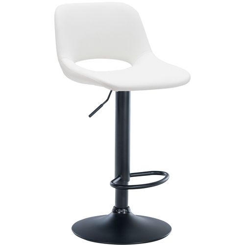 Tabouret De Bar Chaise Haute X1 Avec Repose-pieds En Pvc Blanc Piètement Métallique Noir 10_000458