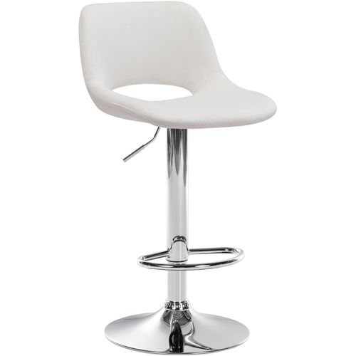Tabouret De Bar Chaise Haute X1 Avec Repose-pieds En Velours Crème Piètement Métallique Chromé 10_