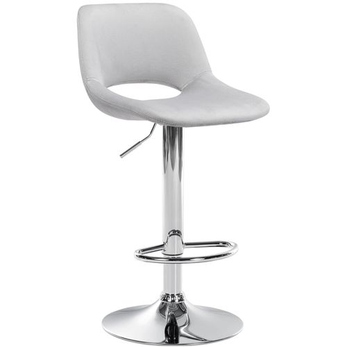 Tabouret De Bar Chaise Haute X1 Avec Repose-pieds En Velours Gris Clair Piètement Métallique