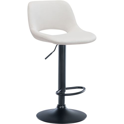 Tabouret De Bar Chaise Haute X1 Avec Repose-pieds En Velours Crème Piètement Métallique Noir 10_00