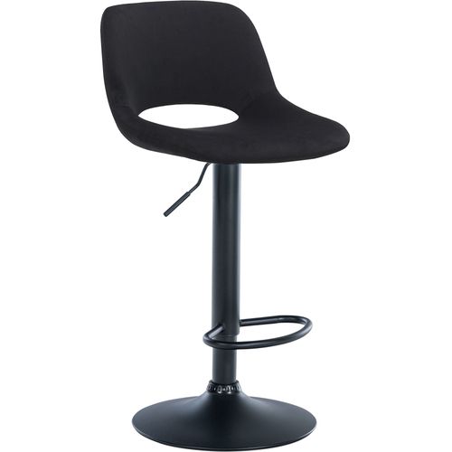 Tabouret De Bar Chaise Haute X1 Avec Repose-pieds En Velours Noir Piètement Métallique Noir 10_000