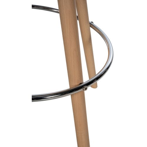 Tabouret De Bar Chaise Haute X1 Repose-pieds Style Scandinave En Tissu Bleu Structure En Bois Clai
