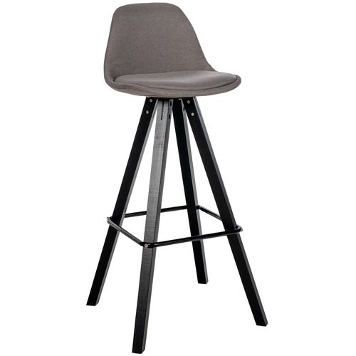 Tabouret De Bar Chaise Haute X1 Repose-pieds Style Scandinave En Tissu Taupe Structure En Bois