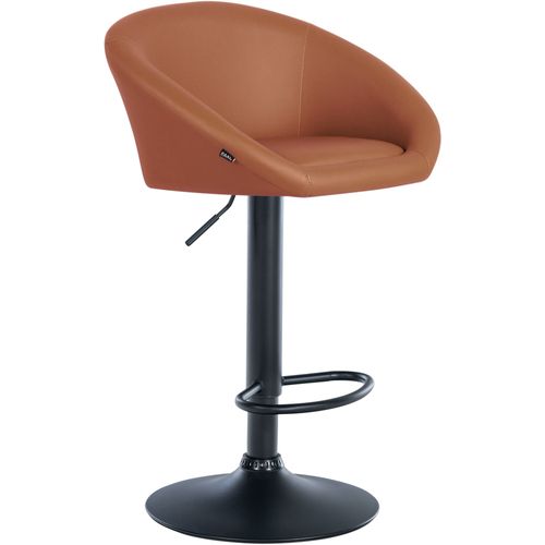 Tabouret De Bar Assise Pivotante à 360° Hauteur Réglable En Pvc Marron Clair Piètement En Métal