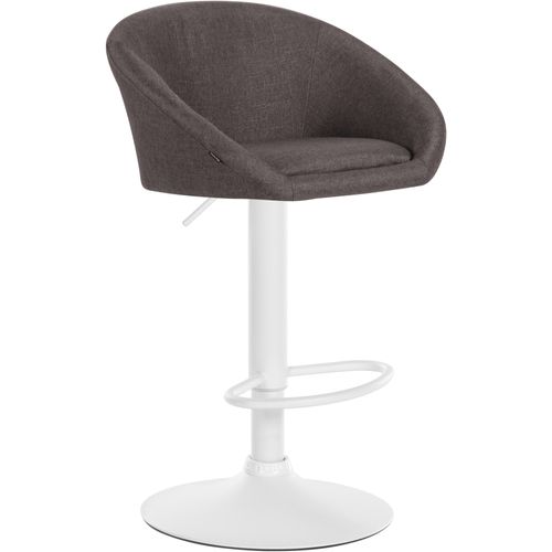 Tabouret De Bar Assise Pivotante à 360° Hauteur Réglable En Tissu Gris Foncé Piètement En Métal