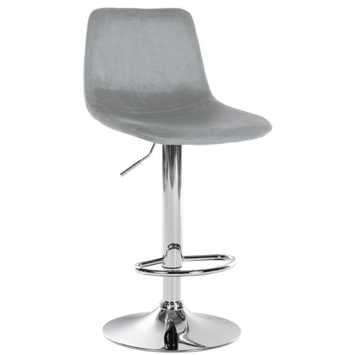 Tabouret De Bar X1 Repose-pieds En Métal Confortable En Forme D'arc Assise En Velours Gris 10_0004