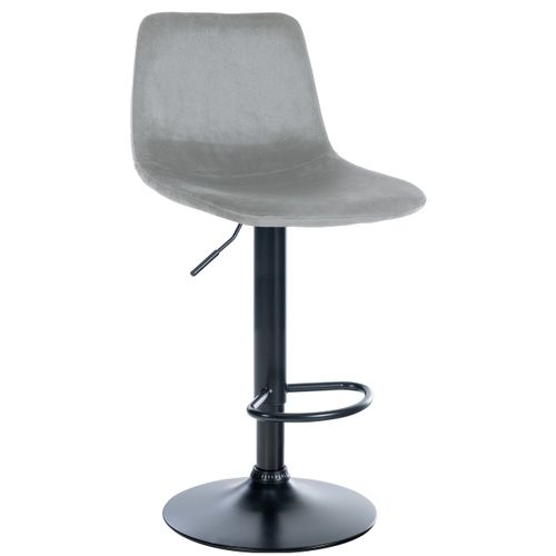Tabouret De Bar X1 Repose-pieds En Métal Noir Confortable En Forme D'arc Assise En Velours Gris 10