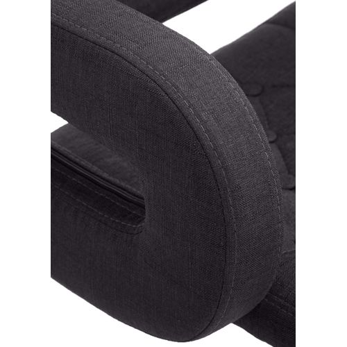 Tabouret De Bar X1 Avec Repose-pied Et Accoudoirs Capitonné En Tissu Noir Support En Métal Chromé