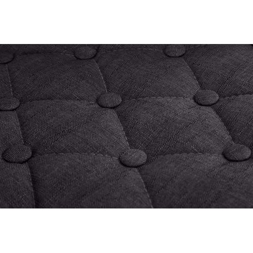 Tabouret De Bar X1 Avec Repose-pied Et Accoudoirs Capitonné En Tissu Noir Support En Métal Chromé