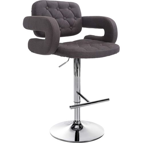 Tabouret De Bar X1 Avec Repose-pied Et Accoudoirs Capitonné En Tissu Gris Foncé Support En Métal