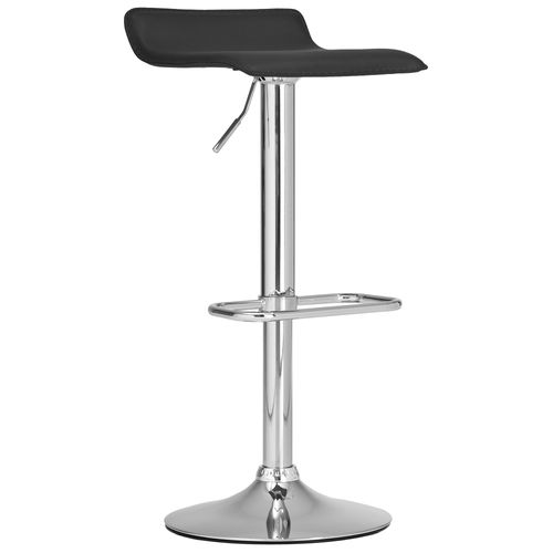 Tabouret De Bar X1 Avec Repose-pieds Siège Pivotant à 360° Design Simple Pvc Noir Et Métal Chromé