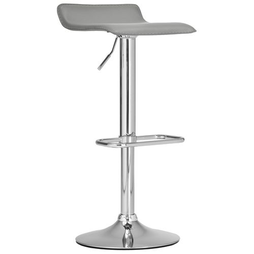 Tabouret De Bar X1 Avec Repose-pieds Siège Pivotant à 360° Design Simple Pvc Gris Et Métal Chromé