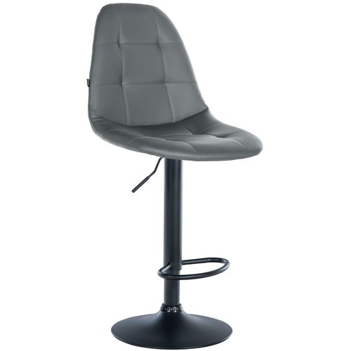 Tabouret De Bar X1 Avec Repose-pieds Hauteur Réglable Pivotant Assise En Pvc Gris Cadre Métallique