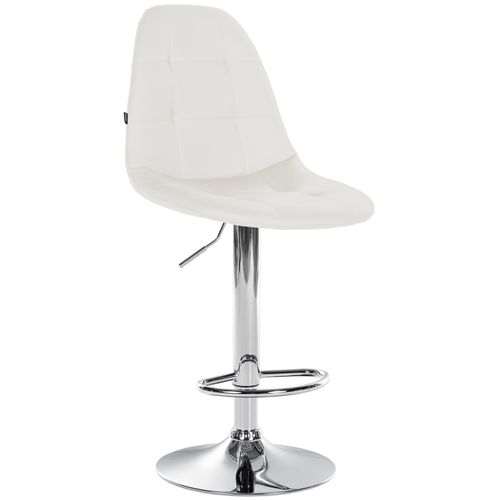 Tabouret De Bar X1 Avec Repose-pieds Hauteur Réglable Pivotant Assise En Pvc Blanc Cadre Métallique