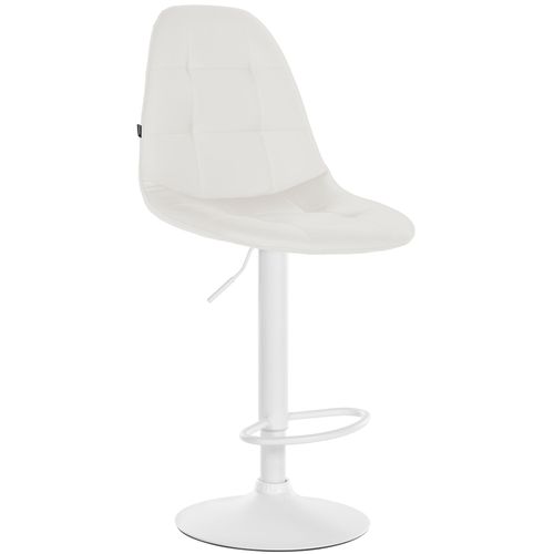 Tabouret De Bar X1 Avec Repose-pieds Hauteur Réglable Pivotant Assise En Pvc Blanc Cadre Métallique