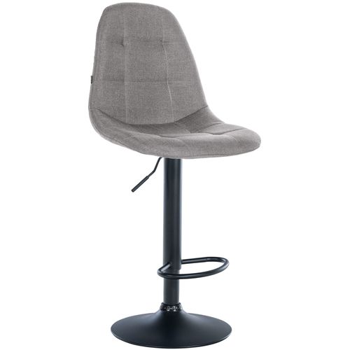 Tabouret De Bar X1 Avec Repose-pieds Hauteur Réglable Pivotant Assise En Tissu Gris Cadre Métallique