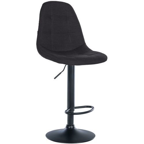 Tabouret De Bar X1 Avec Repose-pieds Hauteur Réglable Pivotant Assise En Tissu Noir Cadre Métallique