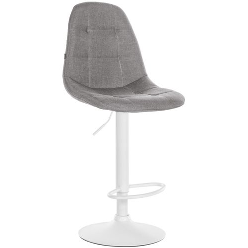 Tabouret De Bar X1 Avec Repose-pieds Hauteur Réglable Pivotant Assise En Tissu Gris Cadre Métallique