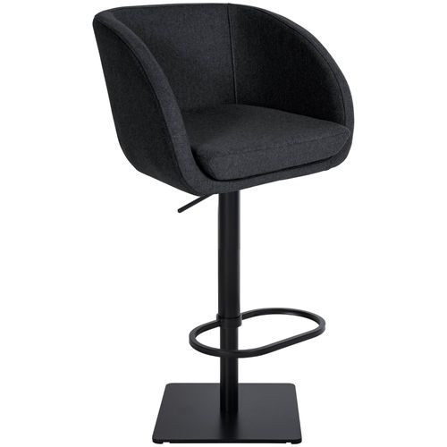 Tabouret De Bar Chaise Haute X1 Avec Revêtement En Feutrine Anthracite Base Métal Carrée Métal