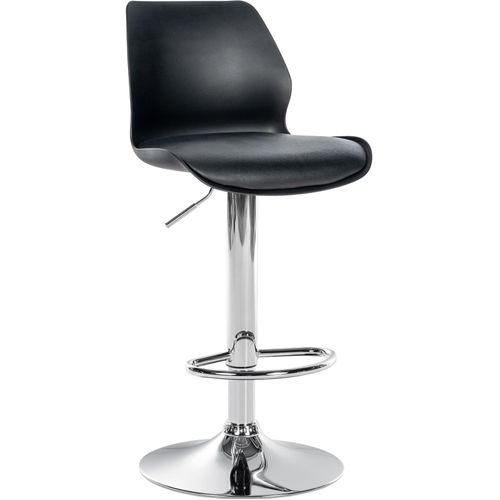 Tabouret De Bar X1 Avec Repose-pieds Hauteur Réglable Pivotant En Pvc Noir Et Métal 10_0004904
