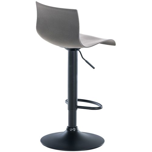 Tabouret De Bar Avec Repose-pieds Pivotant Dossier Incurvé En Plastique Gris Et Métal Noir 10_0004