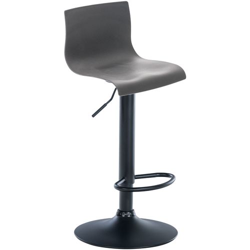 Tabouret De Bar Avec Repose-pieds Pivotant Dossier Incurvé En Plastique Gris Et Métal Noir 10_0004