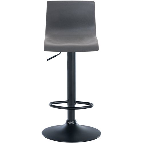 Tabouret De Bar Avec Repose-pieds Pivotant Dossier Incurvé En Plastique Gris Et Métal Noir 10_0004