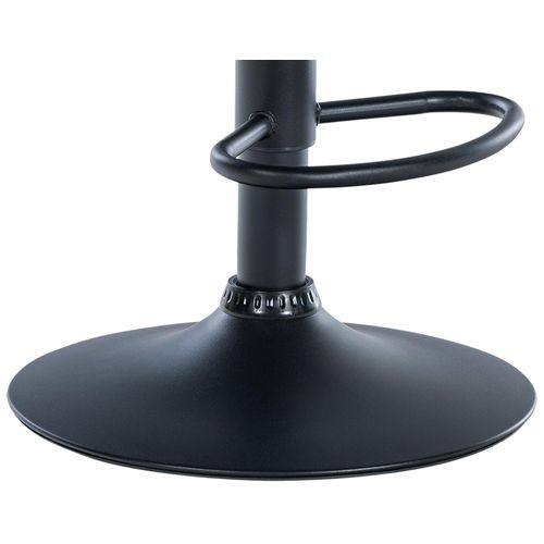 Tabouret De Bar Avec Repose-pieds Pivotant Dossier Incurvé En Plastique Rouge Et Métal Noir 10_000