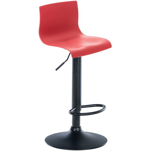 Tabouret De Bar Avec Repose-pieds Pivotant Dossier Incurvé En Plastique Rouge Et Métal Noir 10_000