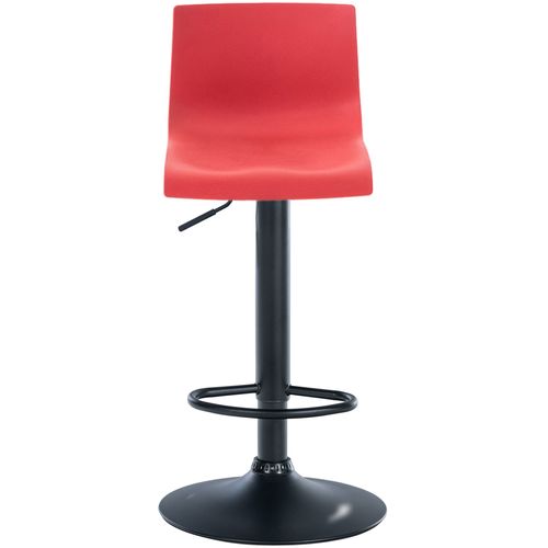 Tabouret De Bar Avec Repose-pieds Pivotant Dossier Incurvé En Plastique Rouge Et Métal Noir 10_000