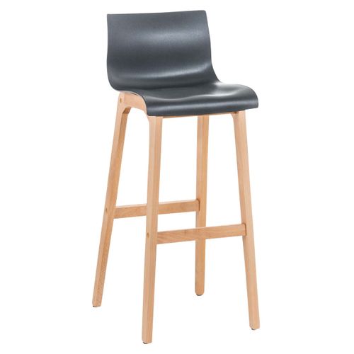 Tabouret De Bar Design Scandinave X1 Structure De 4 Pieds En Bois Assise En Plastique Gris 10_0004
