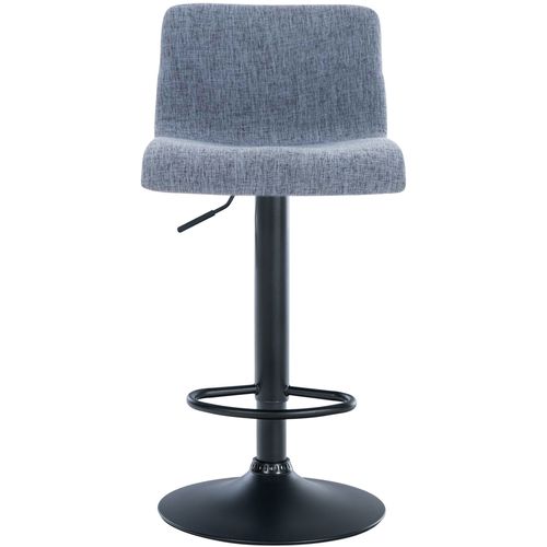 Tabouret De Bar Avec Repose-pieds Pivotant Dossier Incurvé En Tissu Bleu Et Métal Noir 10_0004958