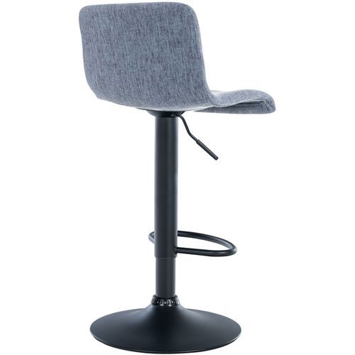 Tabouret De Bar Avec Repose-pieds Pivotant Dossier Incurvé En Tissu Bleu Et Métal Noir 10_0004958