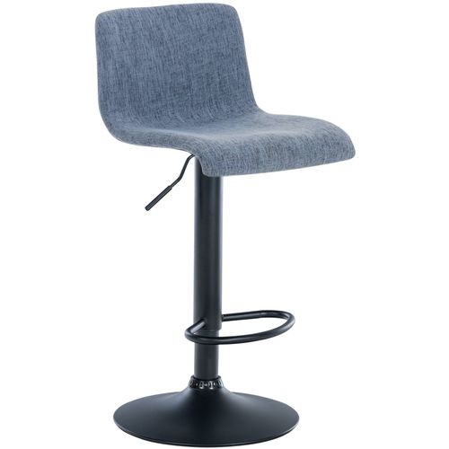 Tabouret De Bar Avec Repose-pieds Pivotant Dossier Incurvé En Tissu Bleu Et Métal Noir 10_0004958