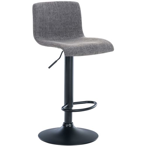 Tabouret De Bar X1 Avec Repose-pieds Pivotant Dossier Incurvé En Tissu Gris Clair Et Métal Noir 10