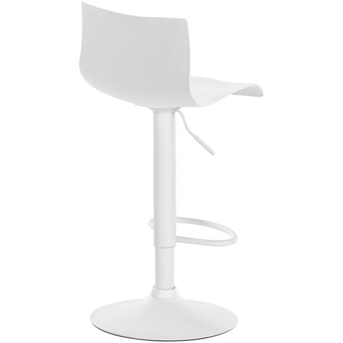 Tabouret De Bar X1 Avec Repose-pieds Pivotant Dossier Incurvé En Plastique Blanc Et Métal Blanc 10