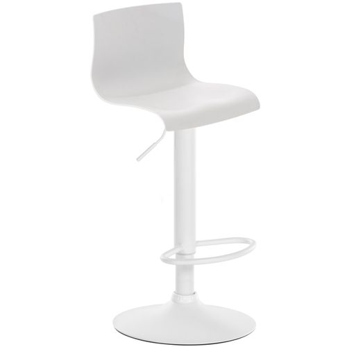 Tabouret De Bar X1 Avec Repose-pieds Pivotant Dossier Incurvé En Plastique Blanc Et Métal Blanc 10
